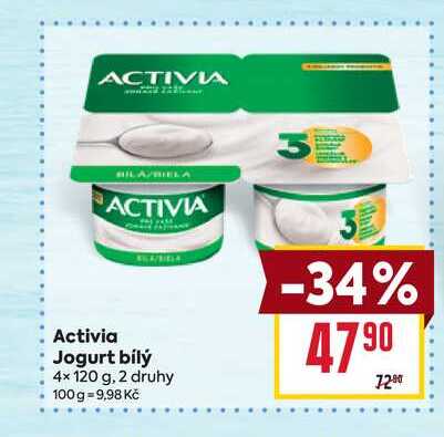 Activia Jogurt bílý 4x120 g