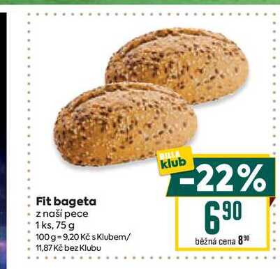 Fit bageta z naší pece 1 ks, 75 g 