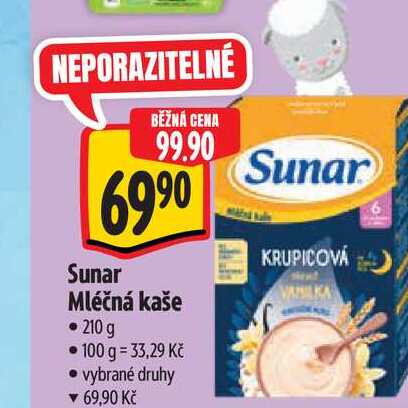   Sunar Mléčná kaše  210 g  