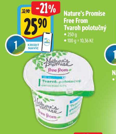   Nature's Promise Free From Tvaroh polotučný 250g  