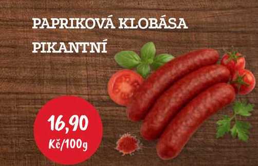 PAPRIKOVÁ KLOBÁSA PIKANTNÍ 100g 