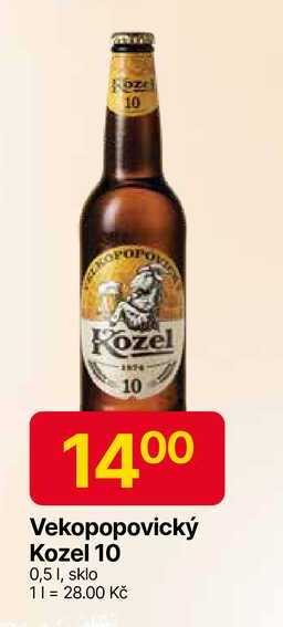 Vekopopovický Kozel 10° 0,5l, sklo 