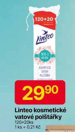 Linteo kosmetické vatové polštářky 120+20ks 