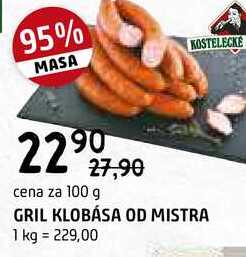 Gril klobása od mistra 100g