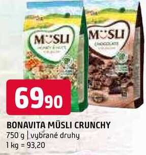 Bonavita můsli crunchy 750 g vybrané druhy 