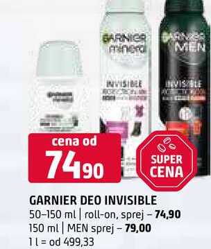 Garnier deo invisible 50- 150ml, vybrané druhy