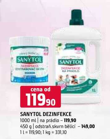 Sanytol dezinfekce 1000 ml na prádlo 450 g odstraň.skvrn bělící 