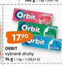 Orbit vybrané druhy 14 g 