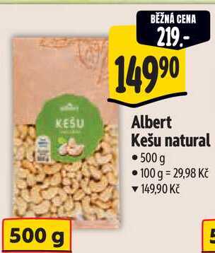 Albert Kešu natural, 500 g