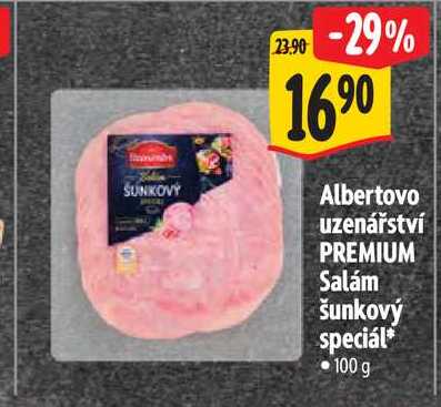 Albertovo uzenářství PREMIUM Salám šunkový speciál, 100 g 
