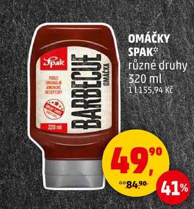 OMÁČKY SPAK různé druhy, 320 ml 