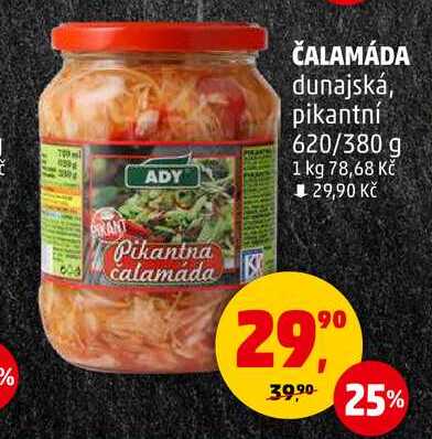 ČALAMÁDA dunajská, pikantní, 620/380 g 