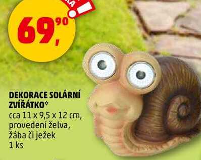 DEKORACE SOLÁRNÍ ZVÍŘÁTKO cca 11 x 9,5 x 12 cm, 1 ks