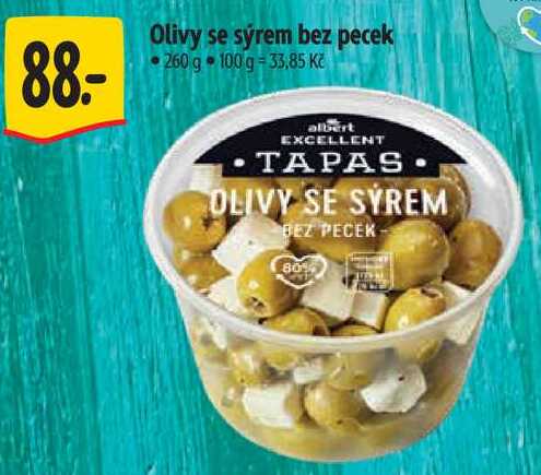 Olivy se sýrem bez pecek, 260 g