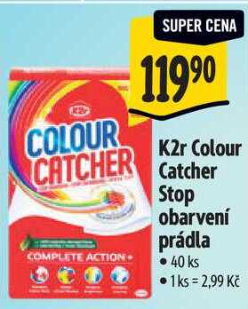 K2r Colour Catcher Stop obarvení prádla, 40 ks