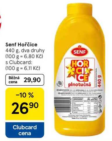 Senf Hořčice, 440 g, dva druhy  