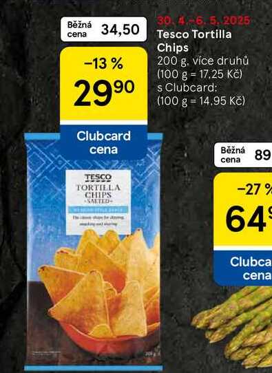 Tesco Tortilla Chips, 200 g, více druhů 