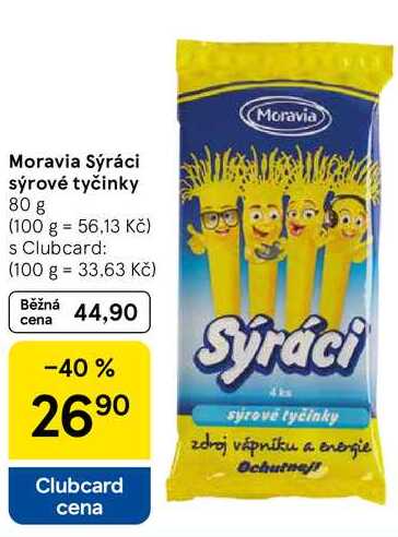 Moravia Sýráci sýrové tyčinky, 80 g  