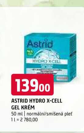 Astrid hydro x-cell gel krém 50 ml normální smíšená pleť 