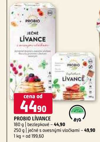 Probio lívance 180 g bezlepkové 250 g ječné s ovesnými vločkami