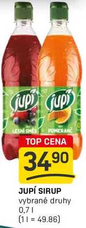 JUPÍ SIRUP vybrané druhy 0,7l