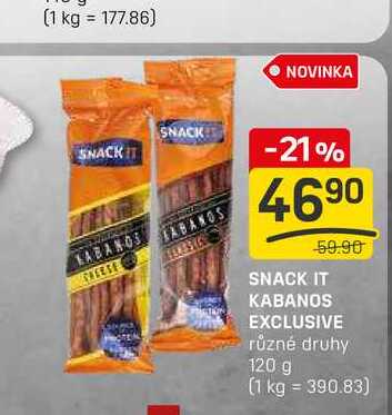 SNACK IT KABANOS EXCLUSIVE různé druhy 120 g