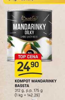 MANDARINKY BASSTA 312 g. p.p. 175g