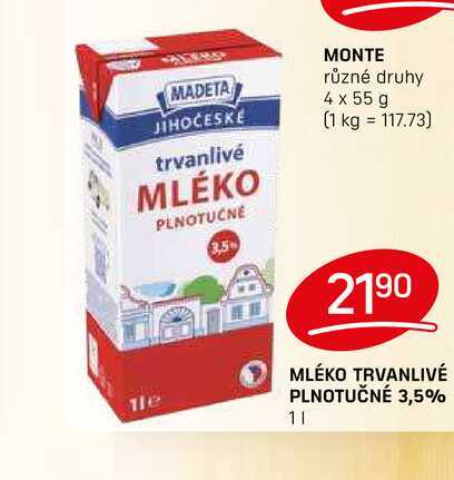 MLÉKO TRVANLIVÉ PLNOTUČNÉ 3,5% 1l