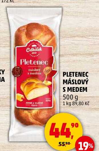 PLETENEC MÁSLOVÝ S MEDEM, 500 g 