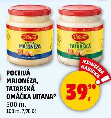 Vitana POCTIVA MAJONÉZA, 500 ml 