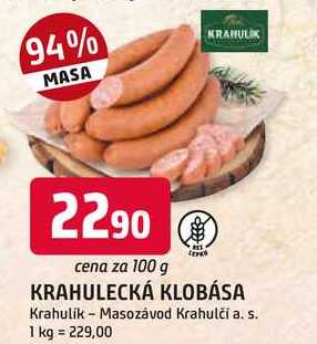 KRAHULECKÁ KLOBÁSA 100 g