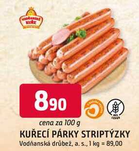 KUŘECÍ PÁRKY STRIPTÝZKY 100 g