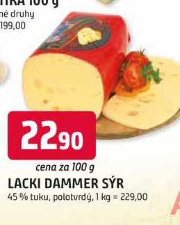 LACKI DAMMER SÝR 45% tuku, 100g