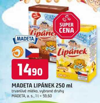 MADETA LIPÁNEK 250 ml trvanlivé mléko