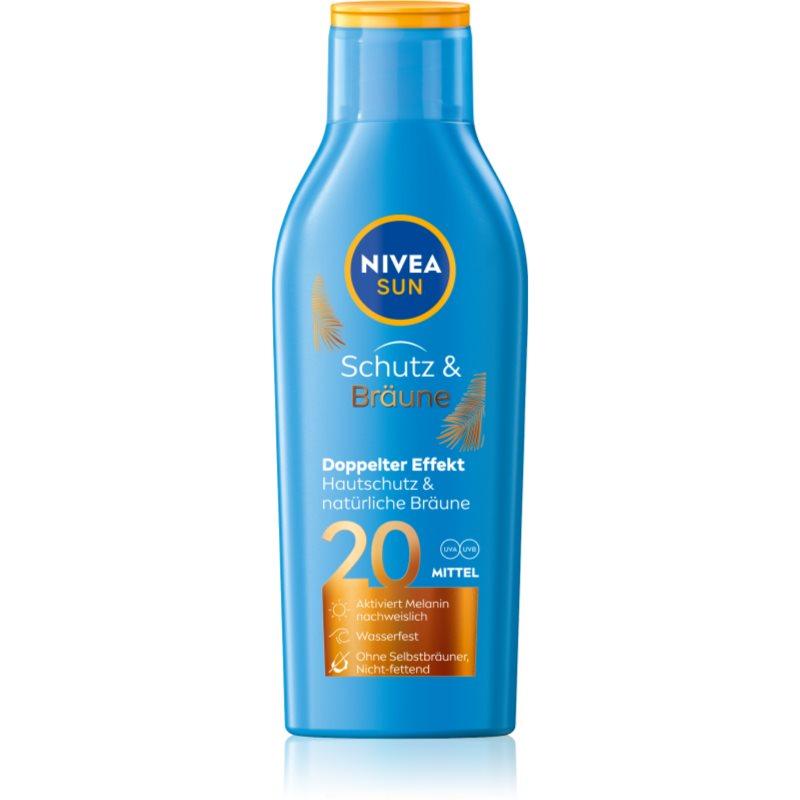 NIVEA SUN Protect & Bronze mléko na opalování podporující zhnědnutí SPF 20 200 ml