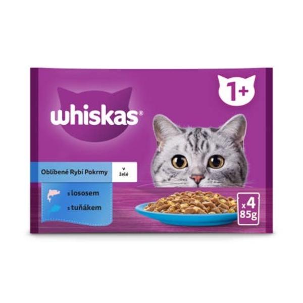 Whiskas Kapsička Oblíbené Rybí Pokrmy v želé pro dospělé kočky 4x85g