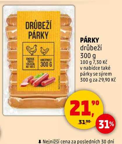 PÁRKY drůbeží, 300 g