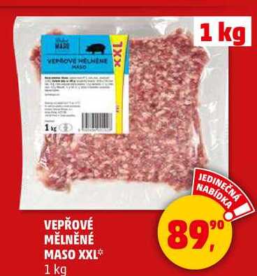 VEPŘOVÉ MĚLNĚNÉ MASO XXL, 1 kg 