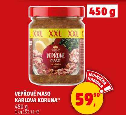 VEPŘOVÉ MASO KARLOVA KORUNA, 450 g 