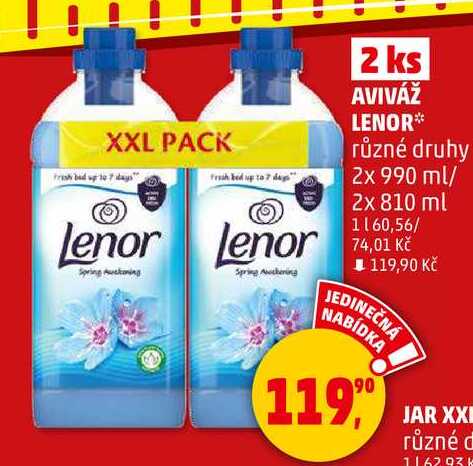AVIVÁŽ LENOR různé druhy, 2x 990 ml/ 2x 810 ml  