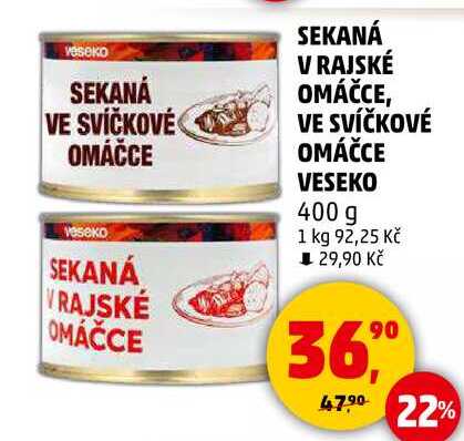 SEKANÁ V RAJSKÉ OMÁČCE, 400 g  