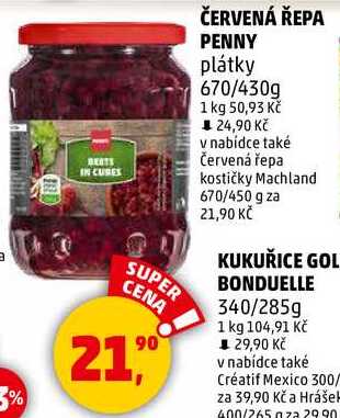 ČERVENÁ ŘEPA PENNY plátky, 670/430g  
