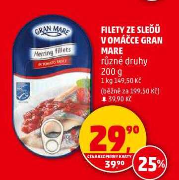 FILETY ZE SLEĎŮ VOMÁČCE GRAN MARE různé druhy, 200 g 