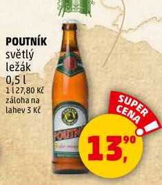POUTNÍK světlý ležák, 0,5 l