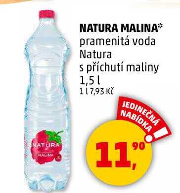 NATURA MALINA pramenitá voda, 1,5 l