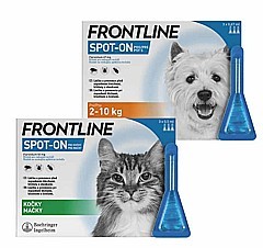 FRONTLINE spot‑on pro kočky FRONTLINE spot‑on pro psy S (2–10 kg) 3 ks