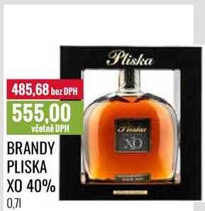 BRANDY PLISKA XO 40% 0,7l