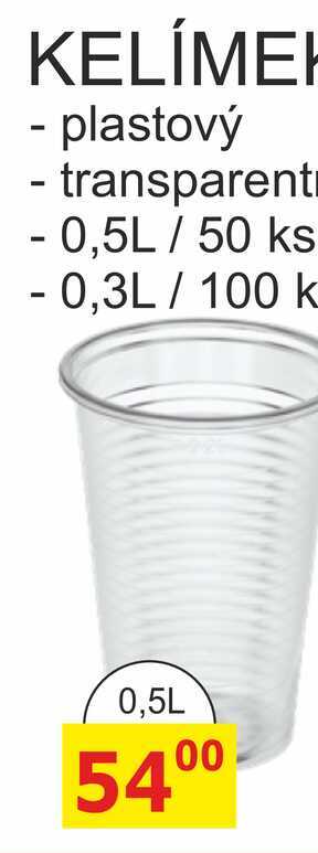 KELÍMEK - plastový transparent - 0,5L / 50 ks 