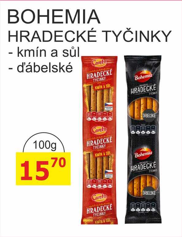 BOHEMIA HRADECKÉ TYČINKY 100g