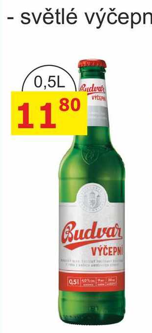 BUDVAR Pivo světlé výčepní 0,5l 0.5l